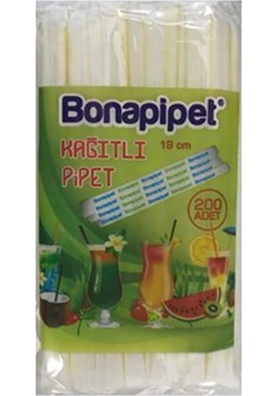 Bona Kağıtlı Pipet 200'lü 19 CM