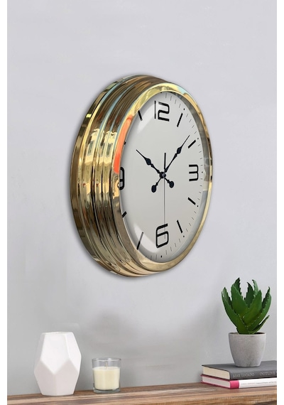 Gold Lüks 40 Cm Metal Modern Duvar Saati Diğer