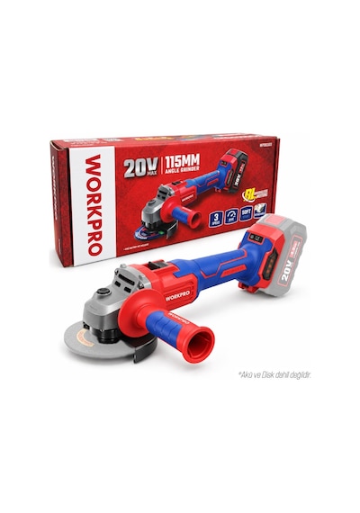 Workpro Wp392003 20volt 115mm Şarjlı Kömürsüz Devir Ayarlı Profesyonel Avuç Taşlama Aküsüz