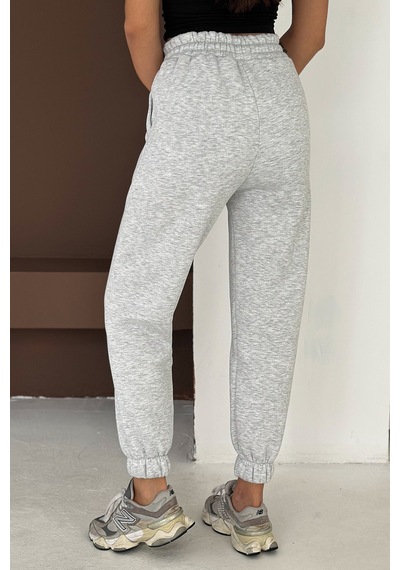 Kadın Yüksek Bel Jogger Eşofman Altı Soft Motion Gri