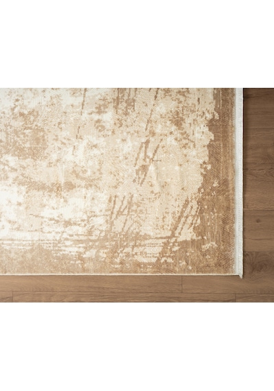 Cosmos Cs003b Bej Halı Modern Detaylı Pamuk Taban Viskon Tozuaz Salon Yatak Odası Koridor Halısı-675 Bej