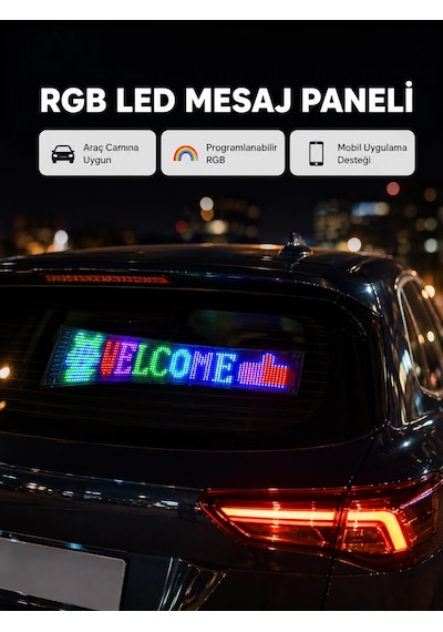 Rgb Led Panel - Mobil Uyumlu, Yazı Ve Gıf Destekli, Usb Bağlantılı Dekoratif Ekran Diğer