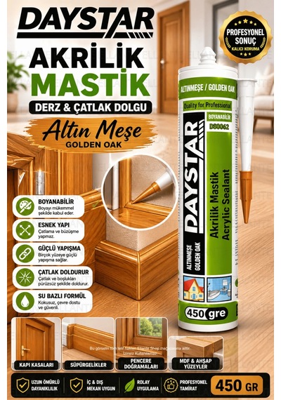Altın Meşe Akrilik Mastik 450 Gr Boyanabilir Derz Ve Çatlak Dolgu Mastiği Ahşap Uyumlu Golden Oak Es Çok Renkli Altın Meşe Akrilik Mastik 450 Gr Boyanabilir Derz Ve Çatlak Dolgu Mastiği Ahşap Uyumlu Golden Oak Es Çok Renkli