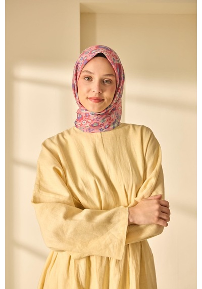 Silk Home Soft Eşarp 73090-21 Pembe, Eflatun, Somon Pembe, Pastel Yeşil