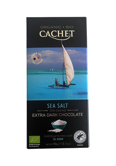 2 Adet Cachet Deniz Tuzlu %72 Organik Bitter Çikolata 90 G