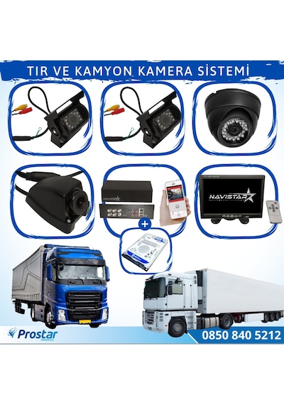 Tır ve Kamyonlar için Uzaktan İzlemeli 4 Kameralı 320 GB Harddis