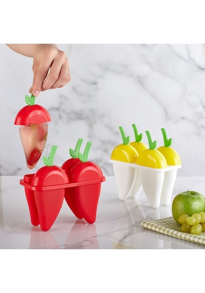 Qlux Eğlenceli Dondurma Kalıbı Ev Yapımı Dondurma Kalıbı 300ml - 4 Renk Plastik Plastik Diğer