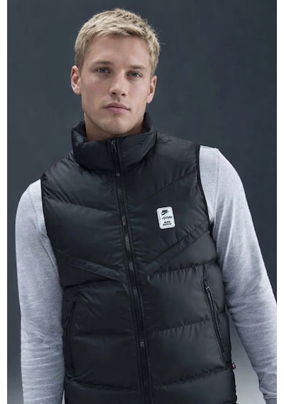 Nike Air Max Storm Fit Men's Windrunner Gi Black Waistcoat Spor Yelek Siyah