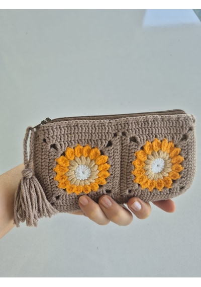 Çanta Cüzdan Amigurumi Çanta - Cüzdan Acı Kahverengi