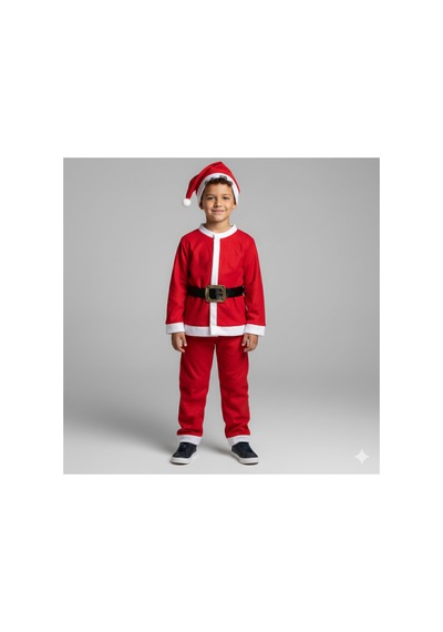 Bebek Ve Çocuk Yeni Yıl Noel Baba Kostüm Yılbaşı Kostüm Kırmızı