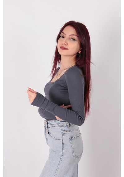 Busem W0011619 Kadın Bluz Antrasit