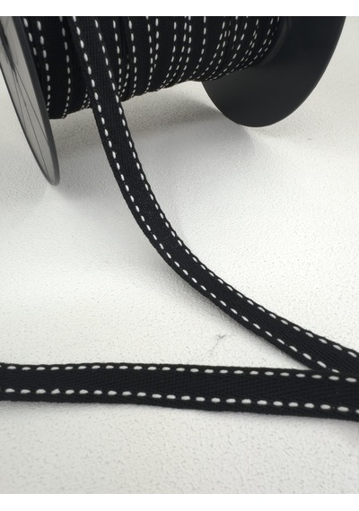 1.5 Cm Çizgili Balıksırtı Şerit-5 Metre-siyah