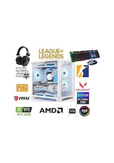 MSI DFS Gaming DS2025W R5-5600X 16 GB 512 GB SSD 8 GB RTX4060 Free Dos Masaüstü Oyuncu Bilgisayarı