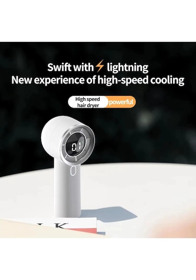 Taşınabilir Mini Fan Standlı Şarj Edilebilir El Fanı Dijital Gösterge Taşınabilir Soğutucu Fan