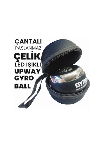 Upway Metal Gyro Ball El Bilek Egzersiz Topu Led Işıklı Kol Kuvvet Güç Topu Powerball