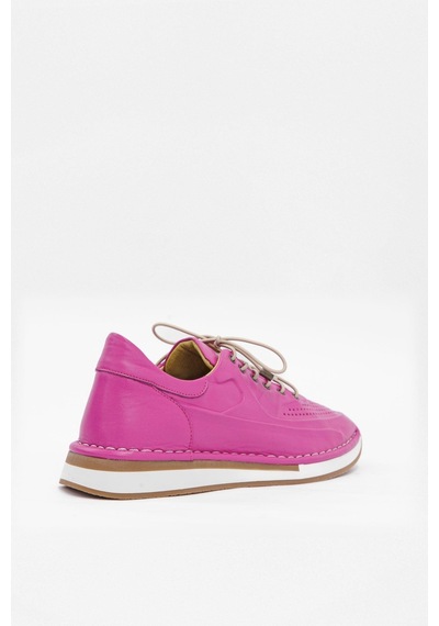 Patrice Pembe Hakiki Deri Kadın Sneaker-Pembe