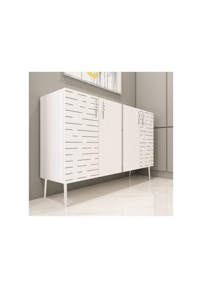 Salkım 120 Cm Konsol, Tv Ünitesi, Çok Amaçlı Dolap Beyaz-gümüş Beyaz-gümüş