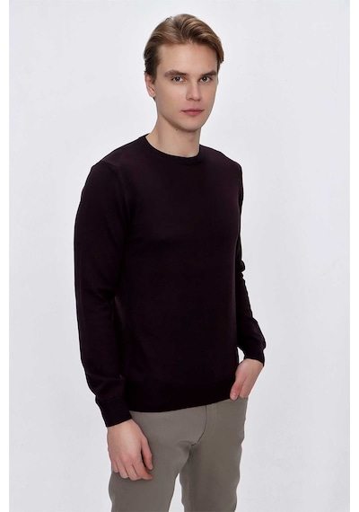 Morven Basic Dinamik Fit Rahat Kesim Bisiklet Yaka Triko Kazak 99kc017005309 Mor