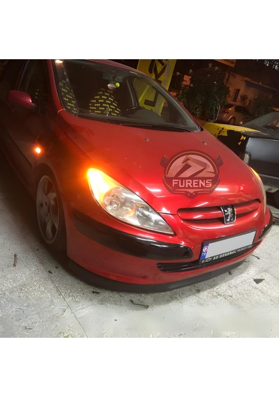Peugeot 307 2001-2008 Uyumlu H Lip Esnek Ön Lip 2 Parça Karlık Ön Ek Tampon Altı Dil