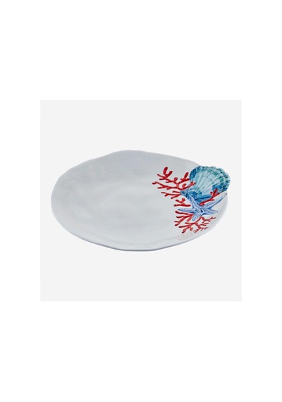 Bambu Beyaz Melamin Yemek Tabağı 28 Cm Çok Renkli
