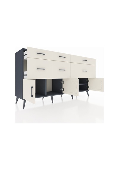Hyperion Konsol Tek Raflı 6 Çekmeceli 4 Kapaklı 176x44x99 Antrasi Antrasit-aytaşı Hyperion Konsol Tek Raflı 6 Çekmeceli 4 Kapaklı 176x44x99 Antrasi Antrasit-aytaşı