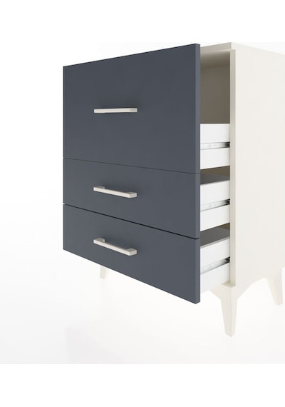 Arges Komodin Tek Raflı 2 Çekmeceli 60x30x80 Aytaşı-antrasit Aytaşı