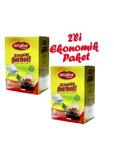 2'li Ekonomik Paket Zengibar Meyan Kökü Şerbeti 320 Gr 20 Adet