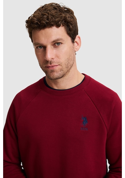 U.S. Polo Assn. Erkek Bordo Basic Sweatshirt 50329441 Vr014