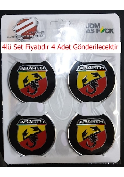Jant Göbeği Arma Abarth 60Mm 4'Lü Set Alüminyum