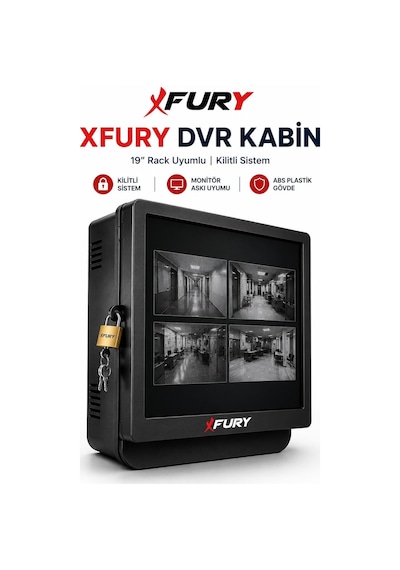 Fury Dvr Nvr Kamera Kayıt Cihazı Abs Kabini 42x32x11 Cm Metal Duvar Tipi Güvenlik Kabini