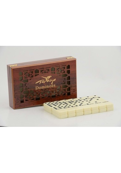 Ahşap Kutulu Domino Oyunu Karışık Renk