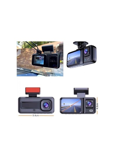 2 İnç Ips Ekranlı 1080p Full Hd Ön İç Arka Kameralı Dvr Araç İçi Kayıt Sistemi