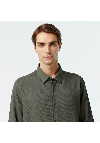 Nautica Erkek Yeşil Classic Fit Gömlek Düz W47402t Yeşil