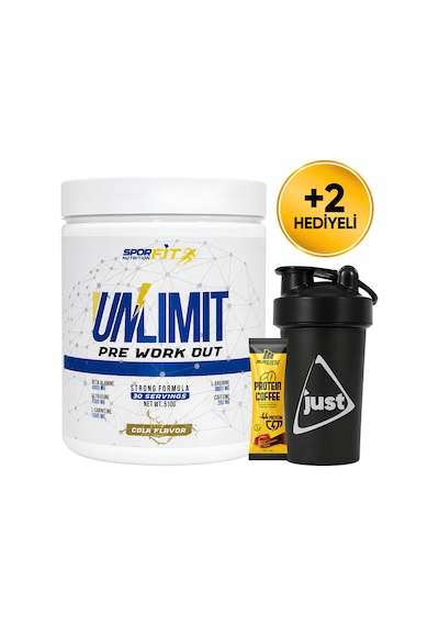 Sporfit Nutrition Unlimit Pre-workout Amino Asit Tozu 510 Gr 30 Servis Kola + Shaker + Protein Kahve Hediyeli