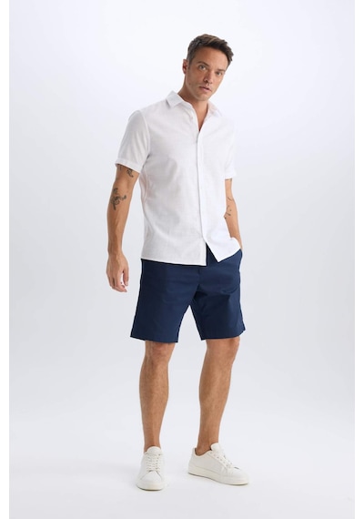 Defacto %100 Pamuk Regular Fit Gabardin Bermuda Şort C7684AX24SM Lacivert