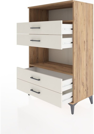 Hyperion Dolap 2 Raflı 4 Çekmeceli 88x44x134 Çam-aytaşı Atlas Çam