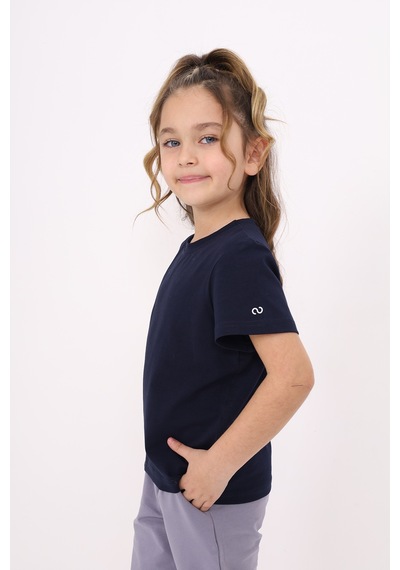 Toontoy Kids Toontoy Unisex Çocuk Baskılı Tişört Lacivert