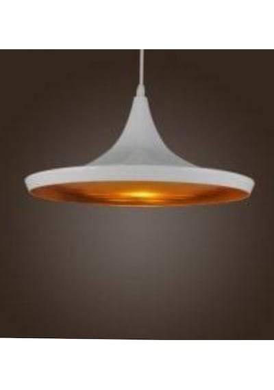 Riolight Retro Metal Sarkıt Avize Beyaz Içi Sarı Çap: 36 Cm