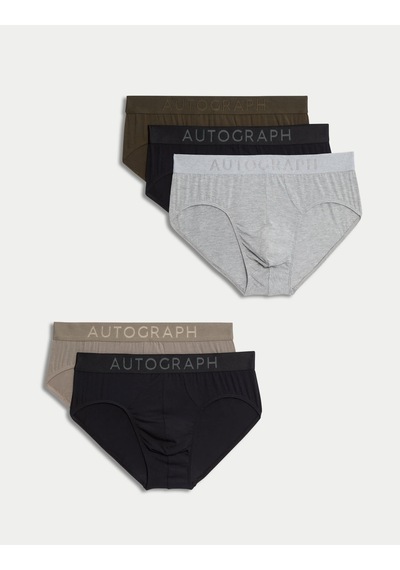Marks & Spencer 5'li Modal Streç 360 Flex Briefs T14006131a Siyah Mix