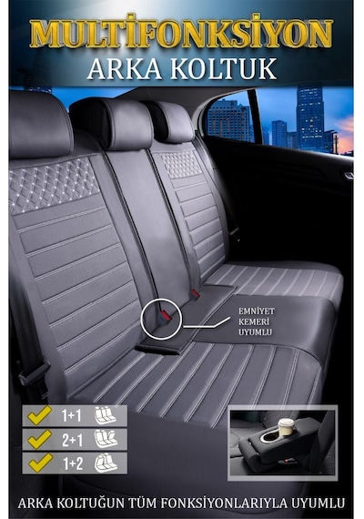 Renault Laguna 1 Oto Koltuk Kılıfı Ön Arka Set Füme Plus Serisi Scr