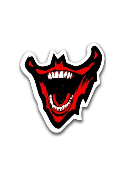Kırmızı Gülen Joker Oto Stickeri 10x9,5cm