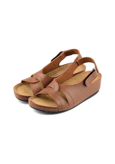 Roy Jones 1817 Ortopedik Cırtlı Topuklu Plaj Kadın Sandalet 167800000339 13 Taba Taba