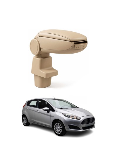 Ford Fiesta 6 2008-2017 Uyumlu Kolçak Kol Dayama Bej Suni Deri Araca Özel