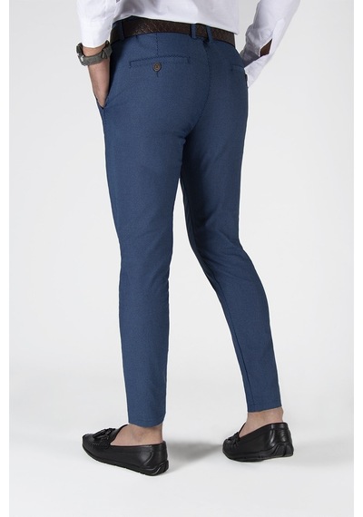 Terapi Men Erkek Slim Fit Armürlü Italyan Kesim Keten Pantolon 21k-2200420-3 Lacivert Lacivert