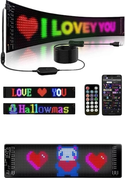 Matrix Led Cama Yapışan Telefon Kontrollü Panel Dijital Ekran Kumandalı Çok Renkli