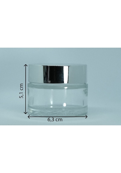 Krem Kutusu 50 ML 2 Adet Şeffaf Gri Kapaklı Kavanoz
