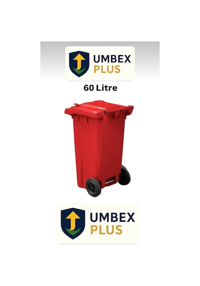 Umbex Plastik Çöp Konteyneri 60 Litre Plastik Konteyner - A Isıya Karşı Dayanıklı Malzeme Kırmızı
