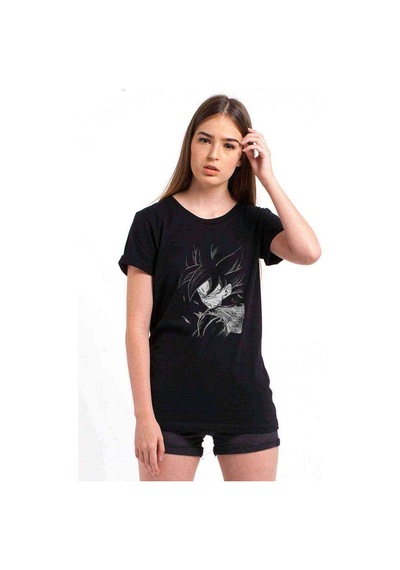 Anime Dragon Ball Baskılı Siyah Kadın Tshirt (534674740)