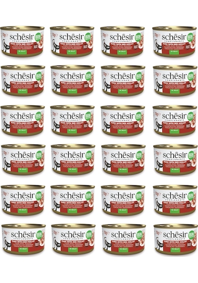 Schesir Ton Ve Barbun Balıklı Jöleli Tamamlayıcı Kedi Konservesi 70 Gr. X 24 Adet