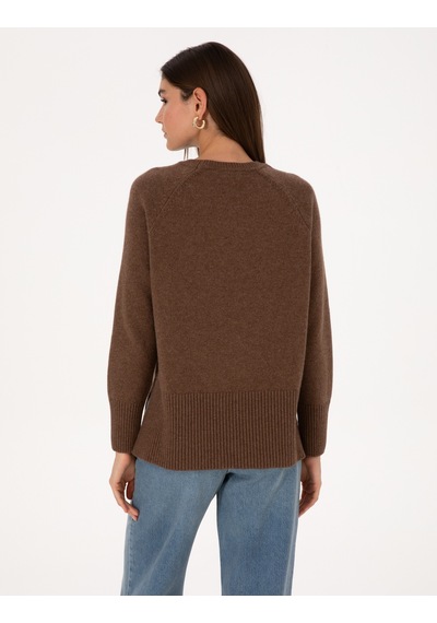 Pierre Cardin Kadın Kahverengi Kazak /triko 50316659-vr029 Kahverengi